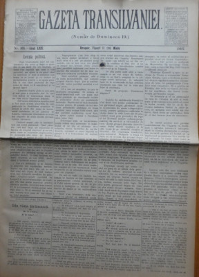 Gazeta Transilvaniei , Numer de Dumineca , Brasov , nr. 105 , 1907 foto