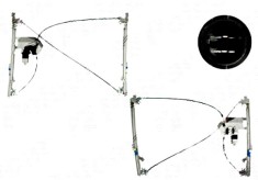 Macara geam Renault Clio III (R0/1) 09.2005-05.2009 Fata Stanga electrica cu motoras 6055PSE7, cu 3 usi