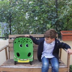 Troler copii Dinozaur, verde, 46x32x25 cm, 23L, Manolex&reg;