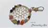 Pandantiv Caleidoscop RavariuArt cu Peridot, Granat, Tanzanit, Carneol, Ametist. Handmade Unicat, Nunta, Cadou Special