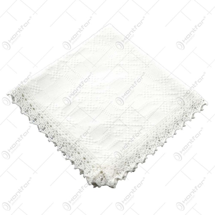 Servetel traditional din bumbac 40&times;40 CM Alb