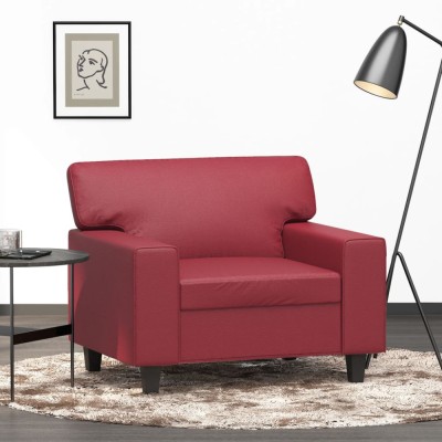 vidaXL Canapea de o persoană, roșu vin, 60 cm, piele ecologică 359410 foto
