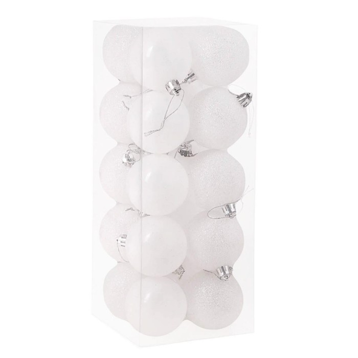 Set globuri de Craciun, 20 bucati, 8cm, alb perlat Household NewTrend