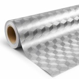 Cumpara ieftin Folie autocolanta argintie 60 x 300 cm, PVC impermeabil, model geometric 3D