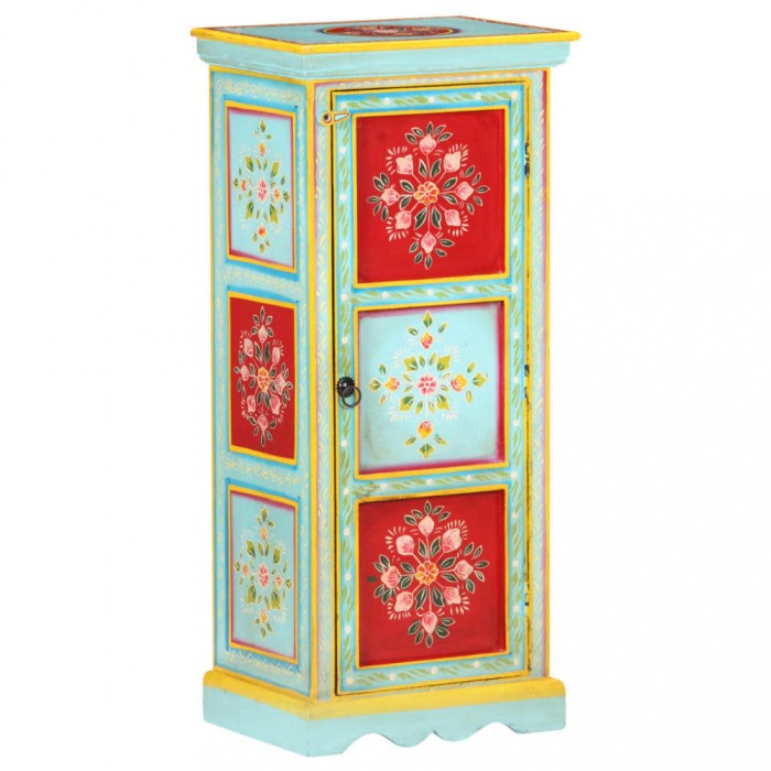 Dulap inalt vopsit manual, 40x30x90 cm, lemn masiv de mango