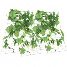Set 2 spaliere pentru castraveti, plante agatatoare, 90 x 140 cm, Pliabil, 24 x Cleme de fixare