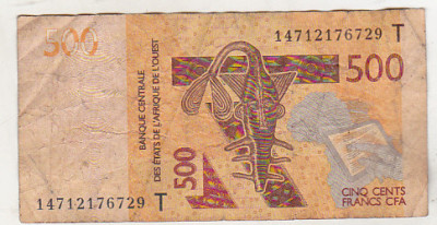 bnk bn Togo 500 franci CFA 2012 circulata foto