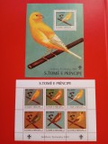 SAO TOME, PĂSĂRI - COLIȚĂ + BLOC MNH