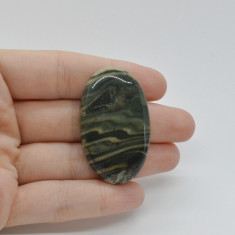 Cabochon jasp zebra verde 44x26x7mm c35