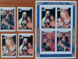 AITUTAKI(COOK ISL)-1986- CRACIUN-&#039;&#039;PICTURI-&#039;&#039;DURER&#039;&#039;-RELIGIE-MADONA&#039;&#039;-COLITA+SET de 4v.--MNH LUX -NESTAMPIL.-VEZI SCAN, Nestampilat