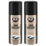 Pachet 2 x Spray Vaselina Grafitata K2, 400ml, Lubrifiere Arcuri, Filete, Angrenaje, Protectie Uzura &amp; Coroziune