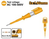 Surubelnita Control HSDT1408 &ndash; 100-500V AC, 3x140 mm, Varf Drept, Tester Tensiune Electric