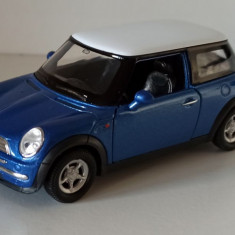 Macheta Mini Cooper MK1 R50 2001 albastru - Welly 1/36