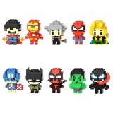 Set de constructie Innovium, 10 Super Eroi, 150+ piese, material ABS, 7x4x4cm