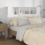VidaXL Tăblie de pat cu dulap, alb extralucios, 140x18,5x104,5 cm 811931