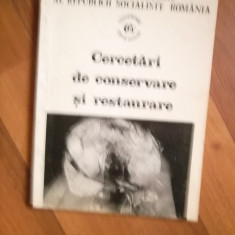 CERCETARI DE CONSERVARE SI RESTAURARE