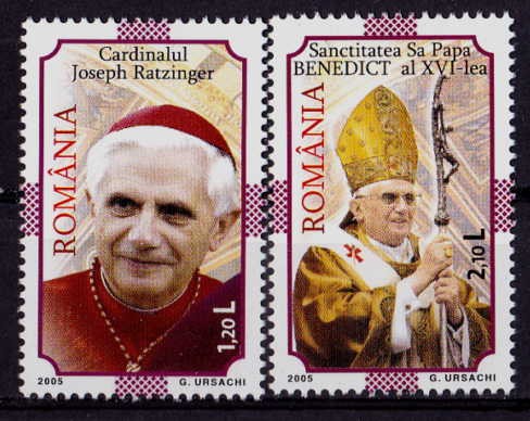 ✅RO 2005 ,LP 1690 ,&quot; Nou pontificat - Benedict al XVI-lea &quot; , serie , MNH