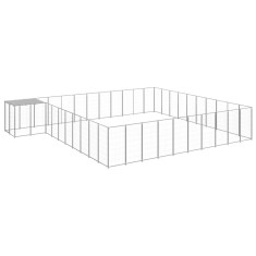 vidaXL Padoc pentru c&acirc;ini, argintiu, 31,46 m&sup2;, oțel
