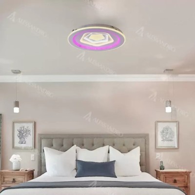 Lustra LED cu telecomanda MEIRA RGB, 180W, lumina Rece/Calda/Neutra, Dimabila, Alb foto