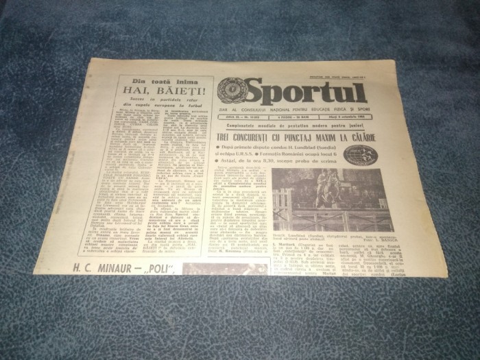 ZIARUL SPORTUL 2 OCTOMBRIE 1984