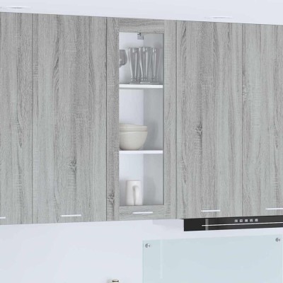 vidaXL Dulap suspendat Riga Gri Sonoma 40 x 31 x 100 cm Lemn compozit 884383 foto