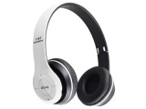 Cumpara ieftin Casti audio, wireless, Bluetooth, lumini LED, radio FM, MP3, alb
