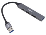 Hub USB Goobay 4 porturi USB A și USB C, 5Gbps, gri, 0.1m