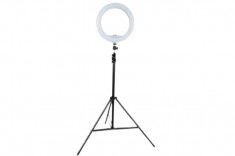 Lampa Circulara Tip Inel Ring Light, 30 cm cu suport de telefon si geanta, inaltime reglabila pana la 165 cm foto