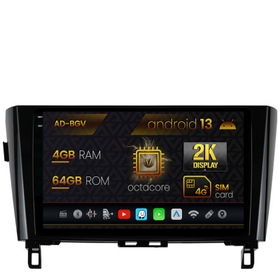 Navigatie Nissan Qashqai X-Trail (2013+), Android 13, V-Octacore 4GB RAM + 64GB ROM, 10.36 Inch - AD-BGV10004+AD-BGRKIT162 foto