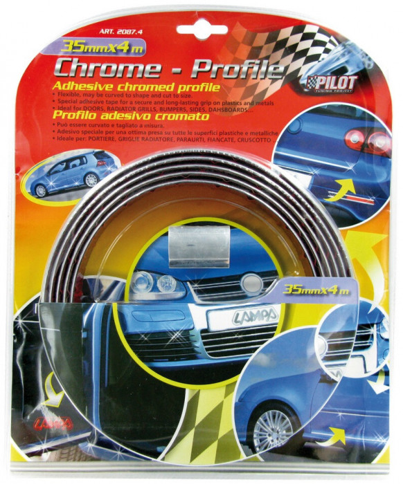 Banda Cromata Autoadeziva Lampa Chrome Stripe 35mm x 4m LAM20874