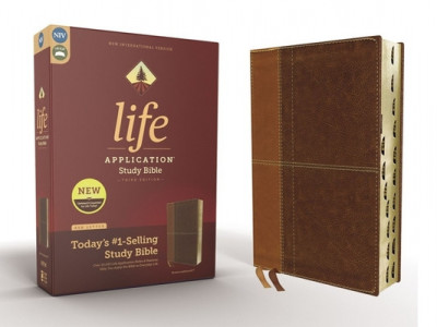 Niv, Life Application Study Bible, Third Edition, Leathersoft, Brown, Indexed, Red Letter Edition foto