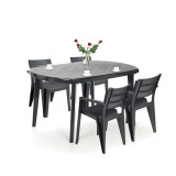 Cumpara ieftin Set mobilier de grădină Eljulie 4+1, grafit