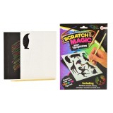 Set joc creativ, hartie razuibila, curcubeu, sabloane incluse, SCRATCH MAGIC