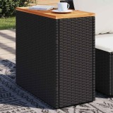 Cumpara ieftin Masă laterală de grădină blat lemn negru 58x27,5x55cm poliratan