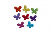 Fluturi din plastic pentru activitati crafts,30mm, diverse culori,10 bucati set