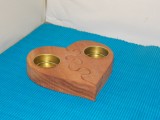 Cumpara ieftin Suport lum&acirc;nări, pastile, lemn teak, hand made - Hearts - design Gunnar Kanevad
