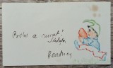 Felicitare interbelica, desen original