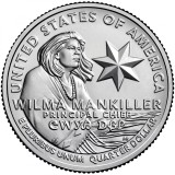 !!! SUA - QUARTER WILMA MANKILLER 2022 P - UNC / SERIA FEMEI CELEBRE