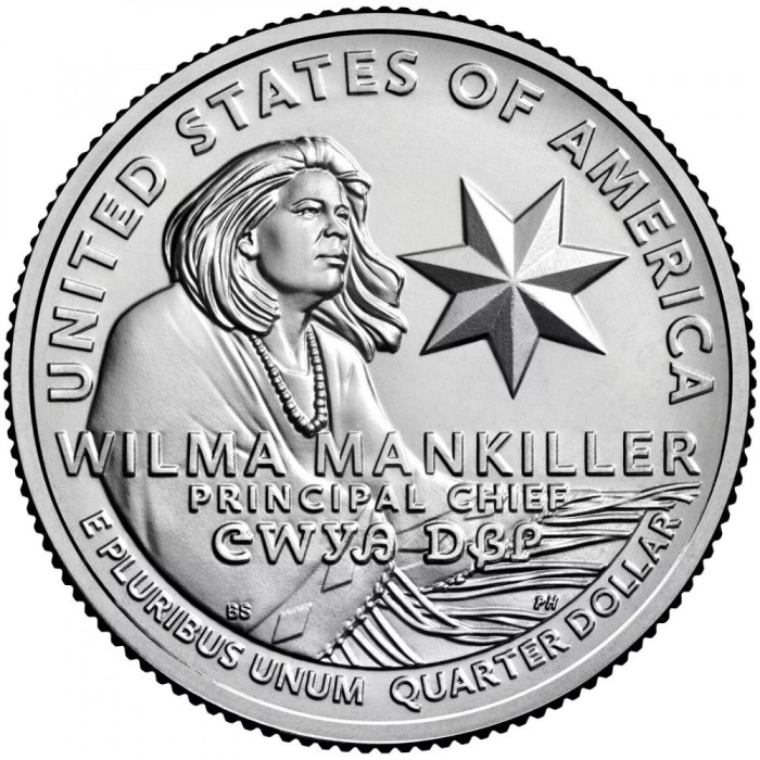 !!! SUA - QUARTER WILMA MANKILLER 2022 P - UNC / SERIA FEMEI CELEBRE