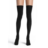 Șosete lungi peste genunchi din microfibră, Conte Trendy 220 Den - Negru, 36-39 (23-25)