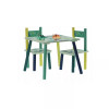 Set mobilier copii, model dinozaur, albastru si verde, lemn + MDF, 50x50x42 cm, Chomik