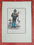 Gravura color, Fermier din Schenna, l&acirc;ngă Meran, Tirolul de Sud, secolul XIX