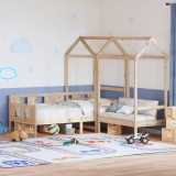 VidaXL Set pat de zi/bancă cu acoperiș, 90x200 cm, lemn masiv de pin