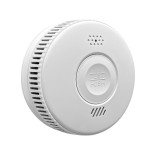 Detector de Fum ambrasmart Wireless pe Baterii, Aplicatie Tuya, Autonom, Senzor Generatie Noua, 85 dB, Alb, Detectare Avansata la 360 de grade a Fumul