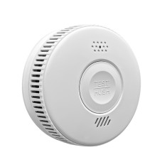 Detector de Fum ambrasmart Wireless pe Baterii, Aplicatie Tuya, Autonom, Senzor Generatie Noua, 85 dB, Alb, Detectare Avansata la 360 de grade a Fumul