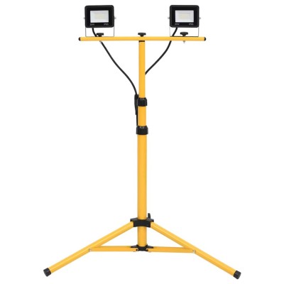 Proiector cu LED și trepied, 2x20 W, alb rece foto