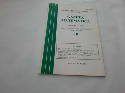 GAZETA MATEMATICA NR10 /2000 foto