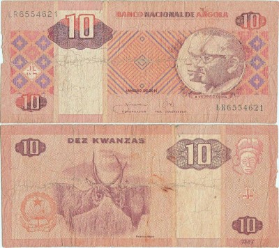 2011 (1), 10 kwanzas (P-145c) - Angola! foto