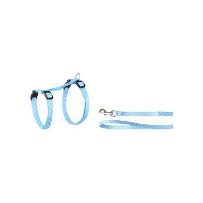 SET HAM+LESA PENTRU PISICA FLAMINGO AMSI BLUE 20-35CMx10MM foto