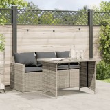 Gossi set mobilier de gradina cu perne 2 piese gri deschis poliratan